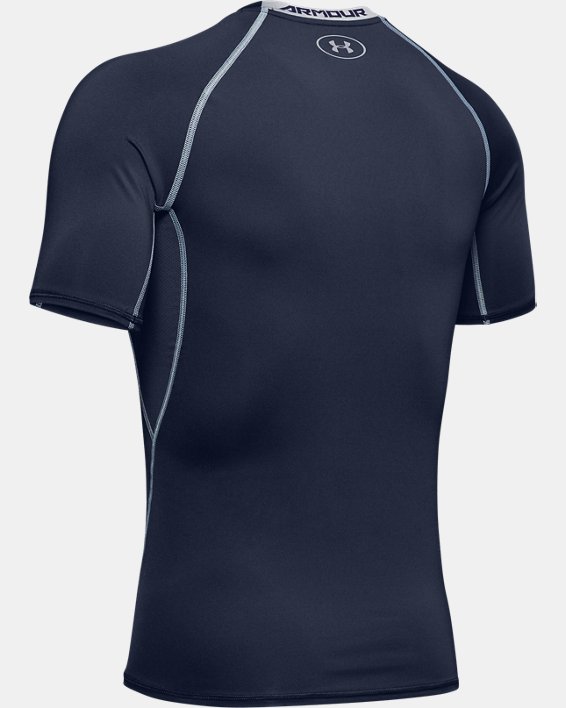 Men's UA HeatGear® Armour Short Sleeve Compression Shirt, Navy, pdpMainDesktop image number 5